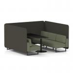 Brixworth 6 Seater Bench Booth With Black Legs And Black Table With Black Leg In Main Line Flax Fabric - Temple Panels And Monument Sofa SF004369