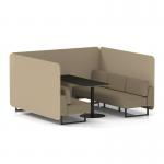 Brixworth 6 Seater Bench Booth With Black Legs And Black Table With Black Leg In Main Line Flax Fabric - Upminster Panels And Bank Sofa SF004370