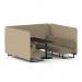 Brixworth 6 Seater Bench Booth With Black Legs And Black Table With Black Leg In Main Line Flax Fabric - Upminster Panels And Bank Sofa SF004370