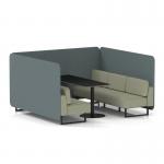 Brixworth 6 Seater Bench Booth With Black Legs And Black Table With Black Leg In Main Line Flax Fabric - Westminster Panels And Newbury Sofa SF004371