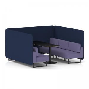 Brixworth 6 Seater Bench Booth With Black Legs And Black Table With