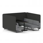 Brixworth 6 Seater Bench Booth With Black Legs And Black Table With Black Leg In Synergy Fabric - Mix Panels And Partner Sofa SF004374