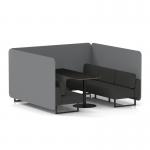Brixworth 6 Seater Bench Booth With Black Legs And Black Table With Black Leg In Synergy Fabric - Partner Panels And Mix Sofa SF004376