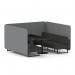 Brixworth 6 Seater Bench Booth With Black Legs And Black Table With Black Leg In Synergy Fabric - Partner Panels And Mix Sofa SF004376