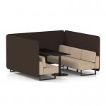 Brixworth 6 Seater Bench Booth With Black Legs And Black Table With Black Leg In Synergy Fabric - Wed Panels And Affix Sofa SF004377