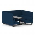 Brixworth 6 Seater Bench Booth With Black Legs And Grey Table With Black Leg In X2 Fabric - Calculus Panels And Sofa SF004391