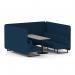 Brixworth 6 Seater Bench Booth With Black Legs And Grey Table With Black Leg In X2 Fabric - Calculus Panels And Sofa SF004391
