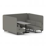 Brixworth 6 Seater Bench Booth With Black Legs And Grey Table With Black Leg In X2 Fabric - Number Panels And Sofa SF004393