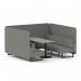 Brixworth 6 Seater Bench Booth With Black Legs And Grey Table With Black Leg In X2 Fabric - Number Panels And Sofa SF004393