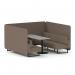 Brixworth 6 Seater Bench Booth With Black Legs And Grey Table With Black Leg In X2 Fabric - Theory Panels And Sofa SF004395