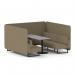 Brixworth 6 Seater Bench Booth With Black Legs And Grey Table With Black Leg In Main Line Flax Fabric - Bank Panels And Sofa SF004396
