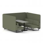 Brixworth 6 Seater Bench Booth With Black Legs And Grey Table With Black Leg In Main Line Flax Fabric - Monument Panels And Sofa SF004397