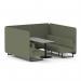 Brixworth 6 Seater Bench Booth With Black Legs And Grey Table With Black Leg In Main Line Flax Fabric - Monument Panels And Sofa SF004397