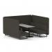 Brixworth 6 Seater Bench Booth With Black Legs And Grey Table With Black Leg In Main Line Flax Fabric - Temple Panels And Sofa SF004399