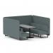 Brixworth 6 Seater Bench Booth With Black Legs And Grey Table With Black Leg In Main Line Flax Fabric - Westminster Panels And Sofa SF004401