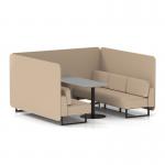 Brixworth 6 Seater Bench Booth With Black Legs And Grey Table With Black Leg In Synergy Fabric - Affix Panels And Sofa SF004402