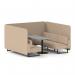 Brixworth 6 Seater Bench Booth With Black Legs And Grey Table With Black Leg In Synergy Fabric - Affix Panels And Sofa SF004402