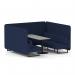 Brixworth 6 Seater Bench Booth With Black Legs And Grey Table With Black Leg In Synergy Fabric - Alike Panels And Sofa SF004403