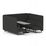 Brixworth 6 Seater Bench Booth With Black Legs And Grey Table With Black Leg In Synergy Fabric - Mix Panels And Sofa SF004404