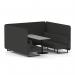 Brixworth 6 Seater Bench Booth With Black Legs And Grey Table With Black Leg In Synergy Fabric - Mix Panels And Sofa SF004404