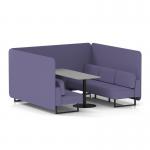 Brixworth 6 Seater Bench Booth With Black Legs And Grey Table With Black Leg In Synergy Fabric - Order Panels And Sofa SF004405