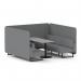 Brixworth 6 Seater Bench Booth With Black Legs And Grey Table With Black Leg In Synergy Fabric - Partner Panels And Sofa SF004406