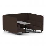 Brixworth 6 Seater Bench Booth With Black Legs And Grey Table With Black Leg In Synergy Fabric - Wed Panels And Sofa SF004407