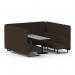 Brixworth 6 Seater Bench Booth With Black Legs And Grey Table With Black Leg In Synergy Fabric - Wed Panels And Sofa SF004407