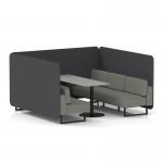 Brixworth 6 Seater Bench Booth With Black Legs And Grey Table With Black Leg In X2 Fabric - Arithmetic Panels And Number Sofa SF004420
