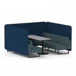 Brixworth 6 Seater Bench Booth With Black Legs And Grey Table With Black Leg In X2 Fabric - Calculus Panels And Polygon Sofa SF004421