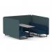 Brixworth 6 Seater Bench Booth With Black Legs And Grey Table With Black Leg In X2 Fabric - Polygon Panels And Calculus Sofa SF004424