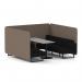 Brixworth 6 Seater Bench Booth With Black Legs And Grey Table With Black Leg In X2 Fabric - Theory Panels And Diameter Sofa SF004425
