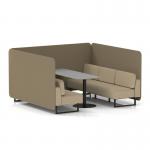Brixworth 6 Seater Bench Booth With Black Legs And Grey Table With Black Leg In Main Line Flax Fabric - Bank Panels And Upminster Sofa SF004426