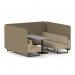 Brixworth 6 Seater Bench Booth With Black Legs And Grey Table With Black Leg In Main Line Flax Fabric - Bank Panels And Upminster Sofa SF004426