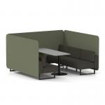 Brixworth 6 Seater Bench Booth With Black Legs And Grey Table With Black Leg In Main Line Flax Fabric - Monument Panels And Temple Sofa SF004427