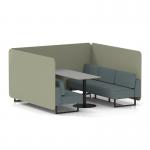 Brixworth 6 Seater Bench Booth With Black Legs And Grey Table With Black Leg In Main Line Flax Fabric - Newbury Panels And Westminster Sofa SF004428