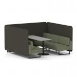 Brixworth 6 Seater Bench Booth With Black Legs And Grey Table With Black Leg In Main Line Flax Fabric - Temple Panels And Monument Sofa SF004429