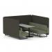 Brixworth 6 Seater Bench Booth With Black Legs And Grey Table With Black Leg In Main Line Flax Fabric - Temple Panels And Monument Sofa SF004429
