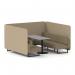 Brixworth 6 Seater Bench Booth With Black Legs And Grey Table With Black Leg In Main Line Flax Fabric - Upminster Panels And Bank Sofa SF004430