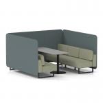 Brixworth 6 Seater Bench Booth With Black Legs And Grey Table With Black Leg In Main Line Flax Fabric - Westminster Panels And Newbury Sofa SF004431