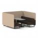 Brixworth 6 Seater Bench Booth With Black Legs And Grey Table With Black Leg In Synergy Fabric - Affix Panels And Wed Sofa SF004432