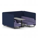 Brixworth 6 Seater Bench Booth With Black Legs And Grey Table With Black Leg In Synergy Fabric - Alike Panels And Order Sofa SF004433