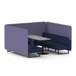 Brixworth 6 Seater Bench Booth With Black Legs And Grey Table With Black Leg In Synergy Fabric - Order Panels And Alike Sofa SF004435