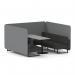 Brixworth 6 Seater Bench Booth With Black Legs And Grey Table With Black Leg In Synergy Fabric - Partner Panels And Mix Sofa SF004436