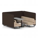 Brixworth 6 Seater Bench Booth With Black Legs And Grey Table With Black Leg In Synergy Fabric - Wed Panels And Affix Sofa SF004437