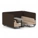Brixworth 6 Seater Bench Booth With Black Legs And Grey Table With Black Leg In Synergy Fabric - Wed Panels And Affix Sofa SF004437