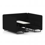 Brixworth 6 Seater Bench Booth With Black Legs And White Table With Black Leg In X2 Fabric - Diameter Panels And Sofa SF004452