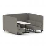 Brixworth 6 Seater Bench Booth With Black Legs And White Table With Black Leg In X2 Fabric - Number Panels And Sofa SF004453