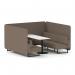 Brixworth 6 Seater Bench Booth With Black Legs And White Table With Black Leg In X2 Fabric - Theory Panels And Sofa SF004455