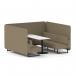 Brixworth 6 Seater Bench Booth With Black Legs And White Table With Black Leg In Main Line Flax Fabric - Bank Panels And Sofa SF004456